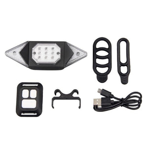 Smart Bike Light Wireless Remote Control Cycling Turning Signal Taillight USB Bicycle Rechargeable Rear Light Turn Signals With Wireless Remote Rechargeable Safety Warning Cycling Light Fits On Any Bicycle