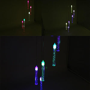 Smart LED Solar Powered Wind Chime Lamp 6 Bubble Column Waterproof Outdoor Landscape Wind Bell Light Water Courtyard Garden Hanging Outdoor Lights Unique Decor Gifts For Wife Mom Grandma Neighbors