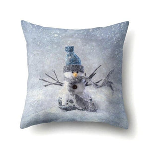 Snowman Christmas Cushion Cover Polyester Decorative Christmas Pillow Cover Merry Christmas Throw Cushion Covers Tree Reindeer Star Pillow Case For Party Throw Pillow New Year Xmas Decor Sofa Living Room Home Decoration