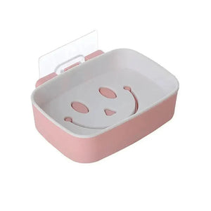 Soap Rack No Drilling Wall Mounted Double Layer Soap Holder Soap Sponge Dish Bathroom Accessories Soap Dishes Self Adhesive Soap Dish Bar Soap Holder Soap Dishes Tray Saver Case Box for Shower Bathroom Kitchen Dish Drainer Drying Rack