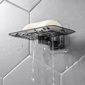 Soap Rack No Drilling Wall Mounted Double Layer Soap Holder Soap Sponge Dish Bathroom Accessories Soap Dishes Self Adhesive Shower Soap Saver Holder Stand Bathroom Bar Soap Case Adhesive Kitchen Sink Sponge Holder Drainer Wall Soap Dish Container