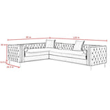 Giovanni Velvet Corner Sectional Sofa