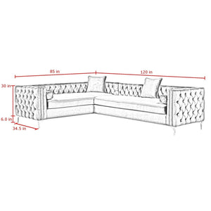 Giovanni Velvet Corner Sectional Sofa