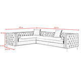 Giovanni Velvet Corner Sectional Sofa