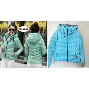 Soft And Comfortable Winter Jacket For Women Short Women's Thicken Outerwear In solid hooded Coats Zipper For Female Slim Cotton padded basic tops
