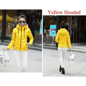 Soft And Comfortable Winter Jacket For Women Short Women's Thicken Outerwear In solid hooded Coats Zipper For Female Slim Cotton padded basic tops