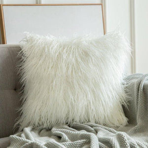 Soft Fur Polyester Cotton Pillow Covers Cushion Covers Luxury Soft Decorative Pillow Covers Home Decor Pillow Covers Living Room Bedroom Decorative Pillowcase Shaggy Fluffy Cover 45x45CM