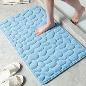 Soft Memory Foam Non Slip Cobblestone Embossing Bath Mat