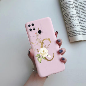 Soft Silicone Bumpers Protective Cover Anti-Scratch Shockproof Phone Case For Redmi 10C Case 6.71" Cute Letters Cover Soft Silicone Phone Case For Xiaomi Redmi 10C 10 C Redmi10C Shockproof Bumper Phone Case