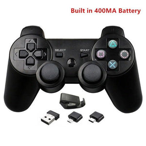 Solid Black 2.4G Wireless Joystick Game Controller Portable With Micro USB OTG Adapter Compatible With PC Laptop Tablet