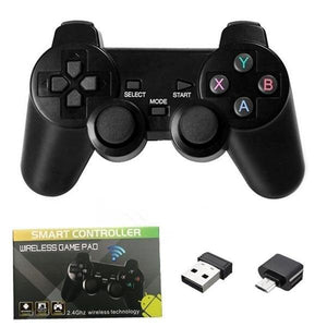 Solid Black 2.4G Wireless Joystick Game Controller Portable With Micro USB OTG Adapter Compatible With PC Laptop Tablet