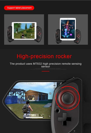 Solid Black Sustainable Wireless Bluetooth Joystick Gamepad Controller Compatible With Mobile Phones Smartphones