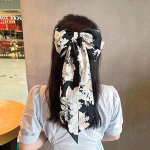 Solid Color Big Large Satin Bow Hairpins Barrettes For Women Girl Wedding Long Ribbon Hair Clip Fashion Hairgrips Accessories For Party