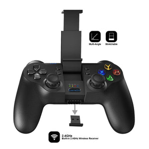 Solid Sustainable Black Bluetooth 2.4GHz Wireless Gamepad Controller Compatible With PC Smartphones Laptop
