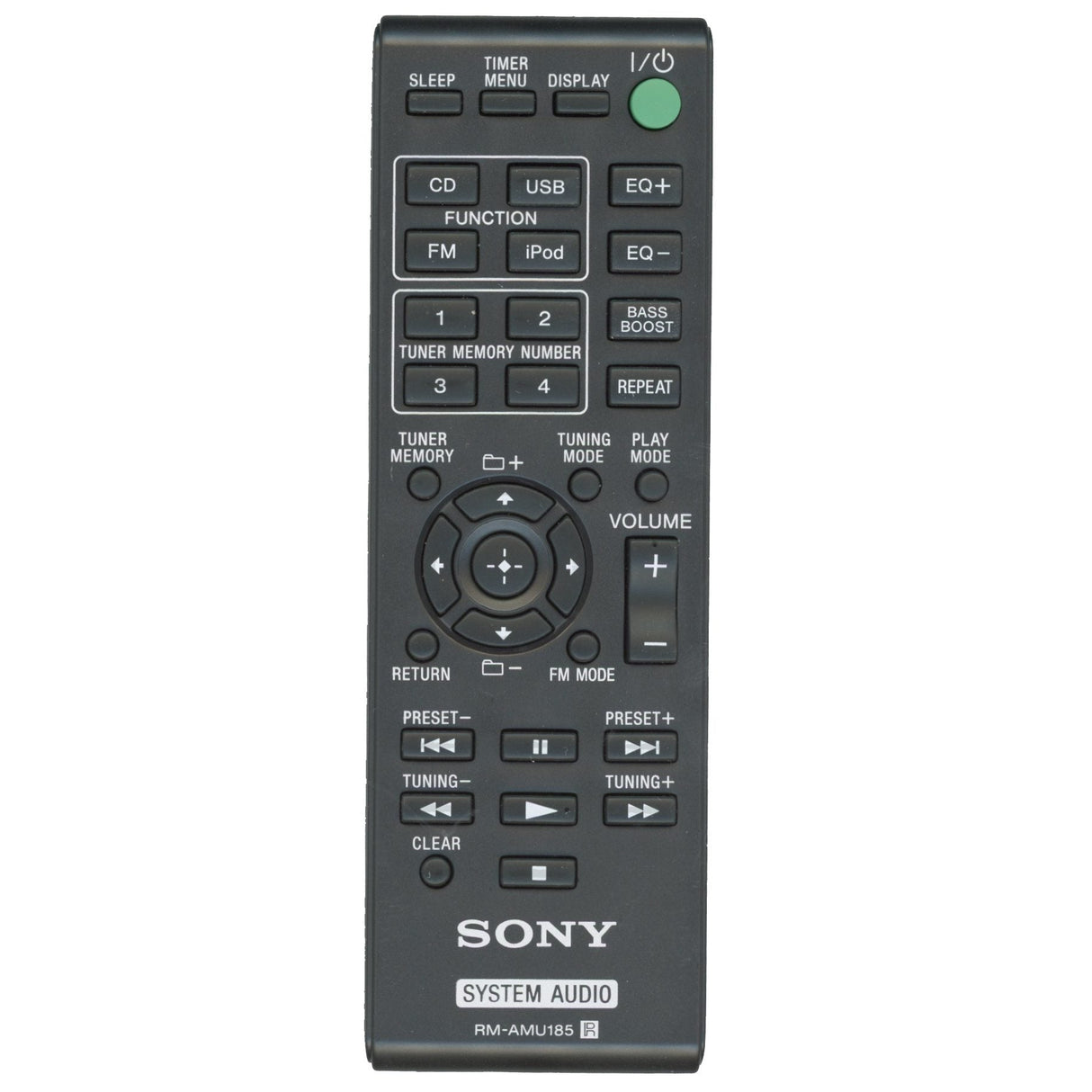Sony RM-AMU185 Bookshelf System Audio Remote Control - A-1970-520-A