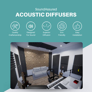 Pine Wood Acoustic Diffuser - Wooden Acoustic Diffusion Panel For Sound Scattering