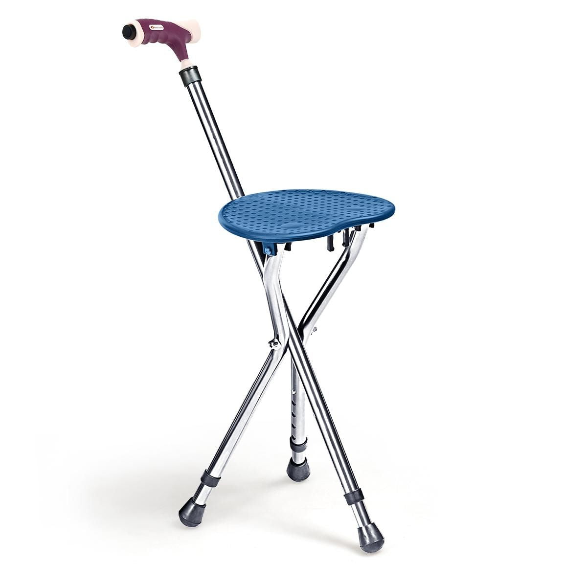 Lightweight Adjustable Folding Cane Seat with Light-Brown