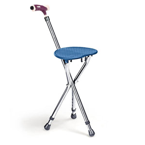 Lightweight Adjustable Folding Cane Seat with Light-Brown