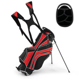 Golf Stand Cart Bag with 6-Way Divider Carry Pockets-Green