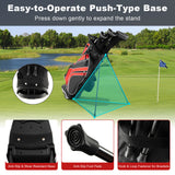 Golf Stand Cart Bag with 6-Way Divider Carry Pockets-Green