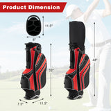 Golf Stand Cart Bag with 6-Way Divider Carry Pockets-Green