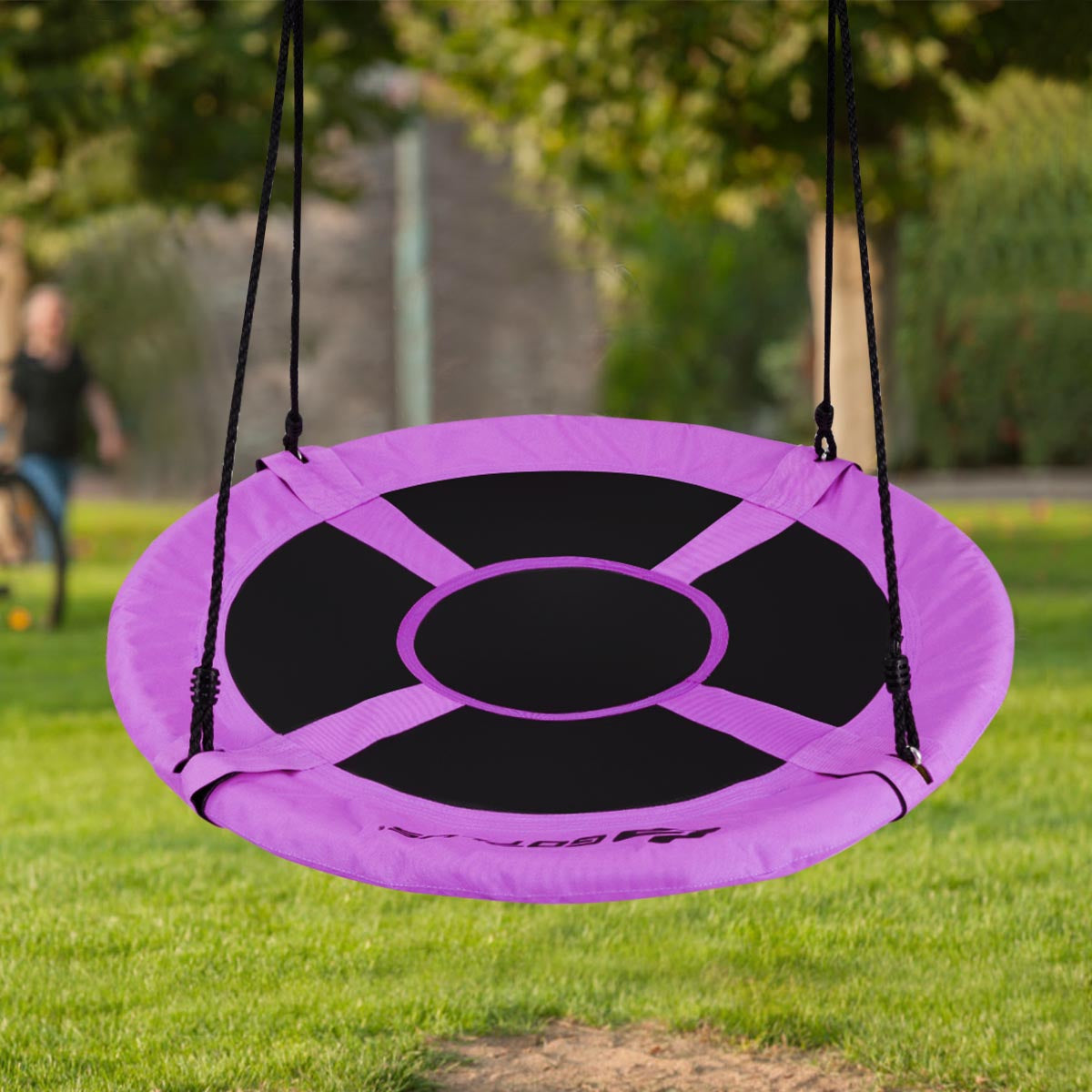 40 Inch Flying Saucer Tree Swing Indoor Outdoor Play Set-Blue