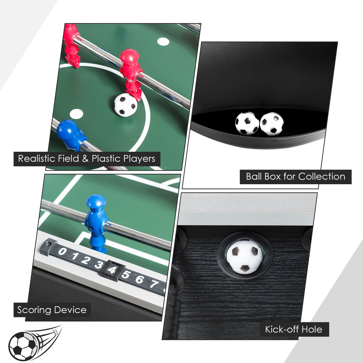 48 Inch Competition Sized Home Recreation Wooden Foosball Table-Brown