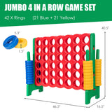 Jumbo 4-to-Score Giant Game Set with 42 Jumbo Rings and Quick-Release Slider-Blue