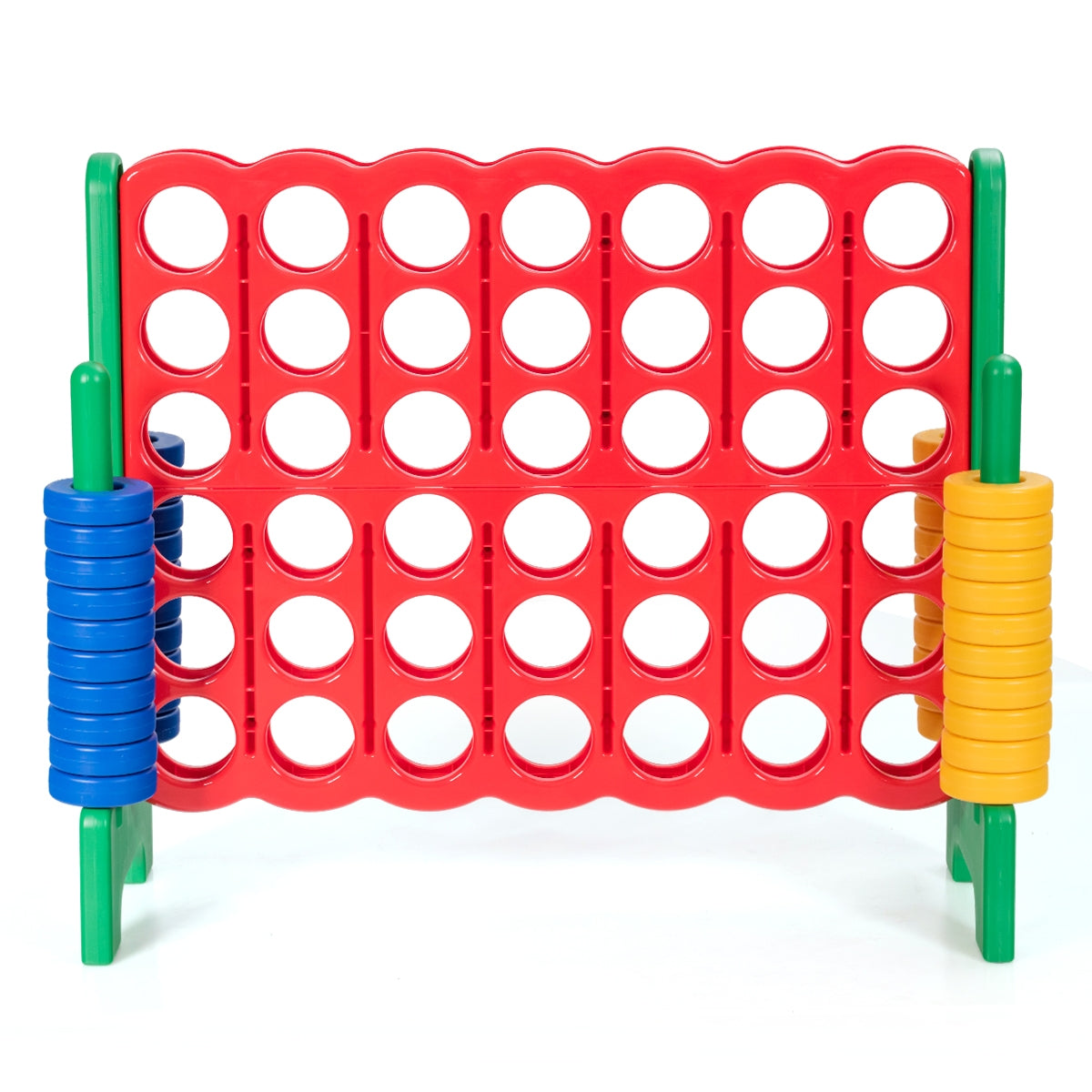 Jumbo 4-to-Score Giant Game Set with 42 Jumbo Rings and Quick-Release Slider-Blue