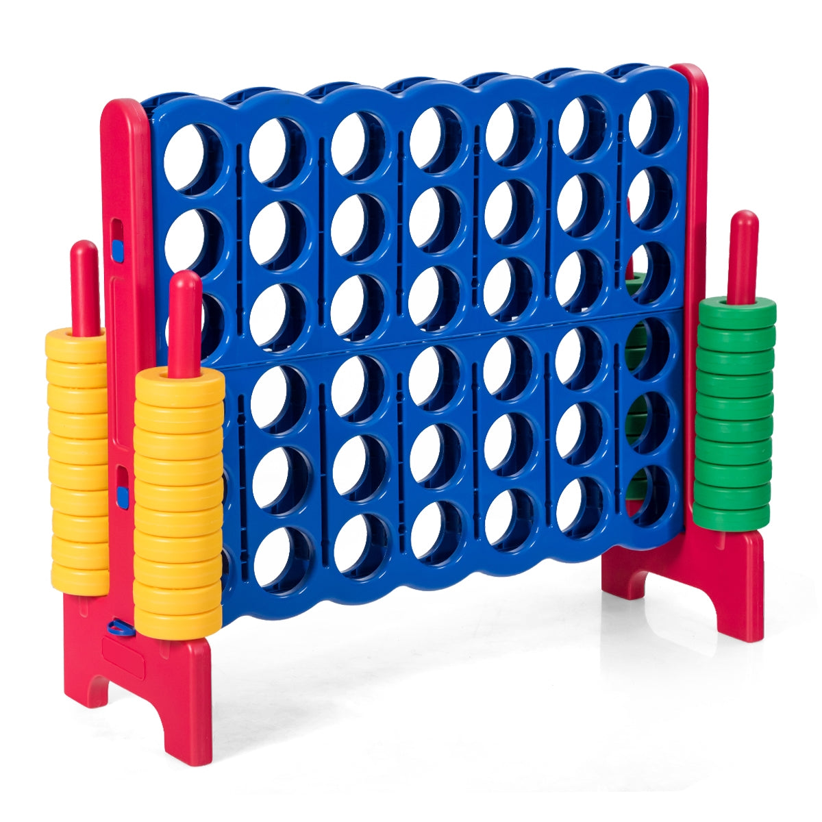 Jumbo 4-to-Score Giant Game Set with 42 Jumbo Rings and Quick-Release Slider-Blue