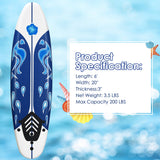 6 Feet Surfboard with 3 Detachable Fins-White