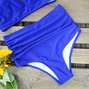 Sporlike Women Ruffle High Waist Swimsuit