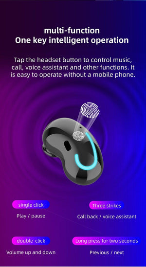 Sports Black Headphones Wireless Wearable Music Player Built-in Memory Sweatproof  WaterproofWireless Bluetooth Headphones 5.1 Gaming Headset In Ear HiFi Sports Noise Cancel Earphone For Smartphones LED Display For Sports Running Workout
