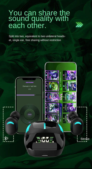 Sports Wireless Wearable Music Headphones Sweatproof LED Display Wireless Charging Case Bluetooth 5.1 Headset Game Real Earphone Radio In-ear Driver Headphones Earbuds For Outdoor Workout