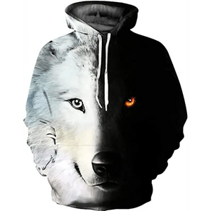 Spring And Summer 3D Digital Printing Fashion Men's And Women's Couple Sweatshirts Animal Pattern Novelty Sweatshirt with Hoodies Pockets for Adults Women Men
