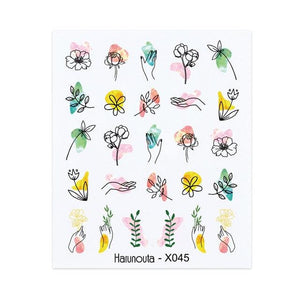 Spring Simple Green Theme Water Decal Sticker Flower Leaf Tree Summer Slider For Manicuring Nail Art Watermarks Art Decoration Manicure Tools Nail Watermark Decals iridescent Decoration Nail Self-Adhesive Decals Nail Stickers Water Transfer Fresh Nail