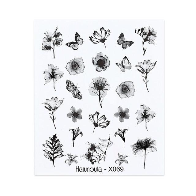 Spring Simple Green Theme Water Decal Sticker Flower Leaf Tree Summer Slider For Manicuring Nail Art Watermarks Art Decoration Manicure Tools Nail Watermark Decals iridescent Decoration Nail Self-Adhesive Decals Nail Stickers Water Transfer Fresh Nail