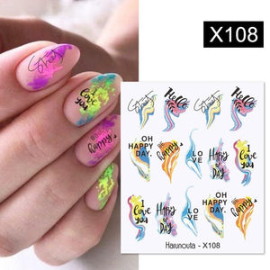 Spring Simple Green Theme Water Decal Sticker Flower Leaf Tree Summer Slider For Manicuring Nail Art Watermarks Art Decoration Manicure Tools Nail Watermark Decals iridescent Decoration Nail Self-Adhesive Decals Nail Stickers Water Transfer Fresh Nail