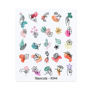 Spring Simple Green Theme Water Decal Sticker Flower Leaf Tree Summer Slider For Manicuring Nail Art Watermarks Art Decoration Manicure Tools Nail Watermark Decals iridescent Decoration Nail Self-Adhesive Decals Nail Stickers Water Transfer Fresh Nail