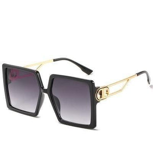 Square Oversized Sunglasses for Women Men Flat Top Fashion Shades Big Frame Sunglasses For Women With Hollow Glasses & New Legs Fashionable Sunglasses For Men & Women