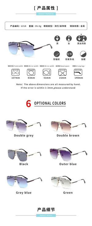 Square Sunglasses for Men Classic Oversized Sun Glasses Men And Women New Fashionable Street Snap Style New Frameless Sunglasses New Popular Square Shape Sunglasses For Men & Women