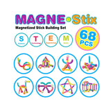 Contixo ST2 Kids Magnetic Stix Stick 68 PCs 3D Building Blocks by Contixo