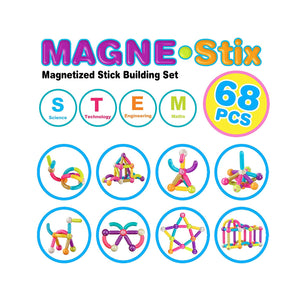 Contixo ST2 Kids Magnetic Stix Stick 68 PCs 3D Building Blocks by Contixo