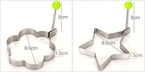 Stainless Steel 5 Style Fried Egg Pancake Shaper Omelet Mold Mould Frying Egg Cooking Tools Kitchen Accessories Gadget Rings Stainless Steel Fried Egg Ring Mold Omelette Pancake Rings Cute Shape Egg Mold Cooking Tools