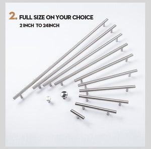 Stainless Steel Cabinet Handles Diameter 10mm Kitchen Door T Bar Straight Handle Pull Knobs Furniture Hardware European Bar Style Cabinet Pull