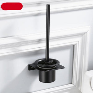 Stainless Steel Toilet Brush Holder Black Wall Mounted Toilet Bowl Brush Holder For Bathroom Cleaning Kit