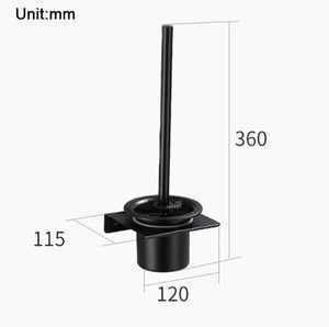 Stainless Steel Toilet Brush Holder Black Wall Mounted Toilet Bowl Brush Holder For Bathroom Cleaning Kit