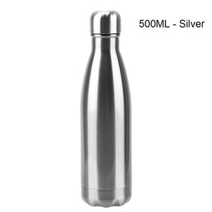 Stainless Steel Water Bottle BPA Free Thermos Water Beer Thermos 500ml for Sport Bottles Double-Wall Insulated Vacuum Flask Double-Walled Insulated Vacuum Flask Stainless Steel Drinking Bottle