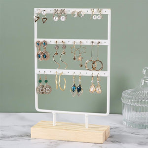 Stand Jewelry Display Organizer Earrings Pendants Bracelets Jewelry Holder With Wooden Base Earrings Storage Rack Metal Jewelry Storage Stand Necklace Rack Ornaments Display Stand Shopping Earring Stand