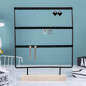 Stand Jewelry Display Organizer Earrings Pendants Bracelets Jewelry Holder With Wooden Base Earrings Storage Rack Metal Jewelry Storage Stand Necklace Rack Ornaments Display Stand Shopping Earring Stand